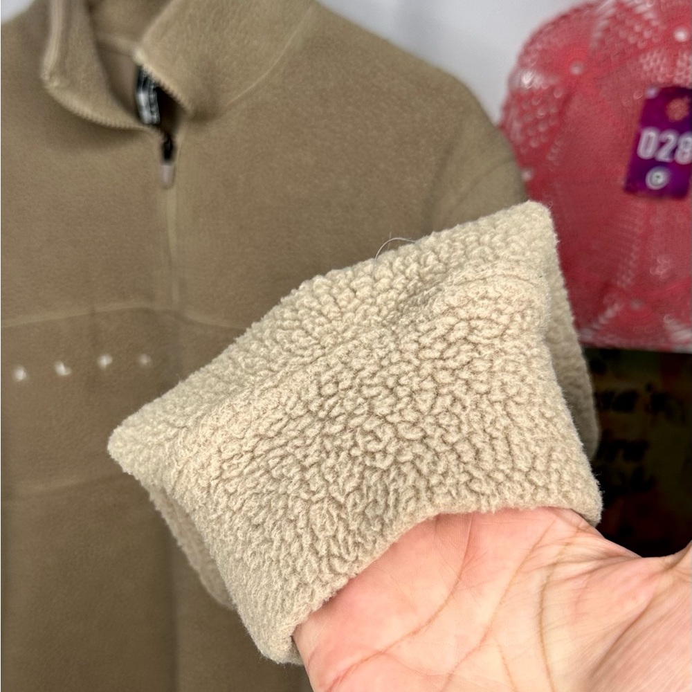 Alphalete King Quarter Zip Beige/Tan Fleece Jacket Small - Picture 5 of 9